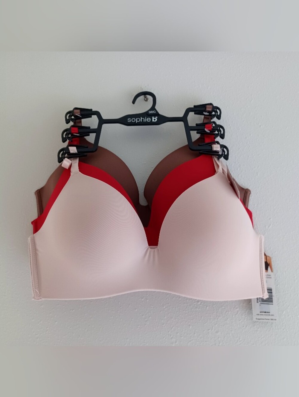 sophie b. Comfort Lightly Padded Wire-Free 3 Bras Set, Size 36C